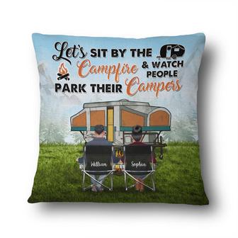 Let's Sit By The Campfire Custom Pillow - Gift for Campers - Thegiftio UK