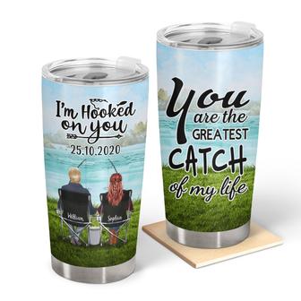 Hold Your Hand Fishing Personalized Tumbler - Couple Gift - Thegiftio UK