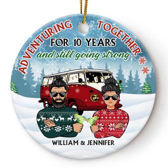 Adventuring Together Custom Ornament - Gift for Couples - Thegiftio UK