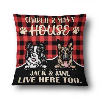 Live Here Too Personalized Pillow - Gift for Dog Lovers - Thegiftio UK