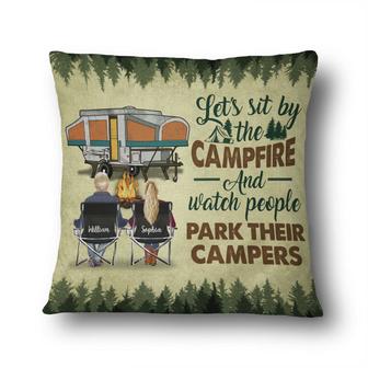 Let's Sit By The Campfire Custom Pillow - Gift for Campers - Thegiftio UK
