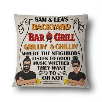 Backyard Bar And Grill Listen To Music Custom Pillow - Gift - Thegiftio UK