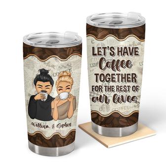 Let's Have Coffee Together Custom Tumbler - Gift for Couple - Thegiftio UK