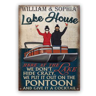 Here At The Lake Personalized Metal Sign - Gift for Boater - Thegiftio UK