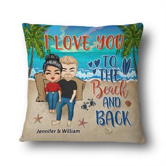 To The Beach And Back Personalized Pillow - Gift for Couples - Thegiftio UK