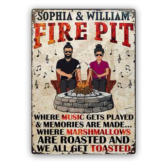 Music Gets Played Fire Pit Custom Metal Sign - Couples Gift - Thegiftio UK