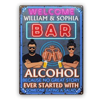 Alcohol Because No Great Story Custom Metal Sign - Gift - Thegiftio UK