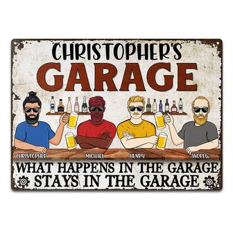 What Happens In The Garage Custom Metal Sign - Father Gift - Thegiftio UK