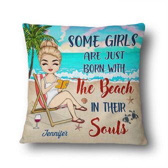 Some Girls Are Just Born Custom Pillow - Beach Lovers Gift - Thegiftio UK