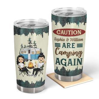Caution Camping Again Custom Tumbler - Camping Lovers Gift - Thegiftio UK