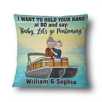 Hold Your Hand At 80 Personalized Pillow - Gift for Couples - Thegiftio UK