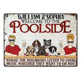 Poolside Good Music Custom Metal Sign - Gift for Dog Owners - Thegiftio UK