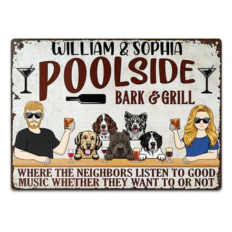 Bar & Grill Where The Neighbor Custom Metal Sign - Dog Gift - Thegiftio UK