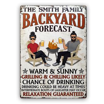 Backyard Forecast Personalized Metal Sign - Gift for Couples - Thegiftio UK