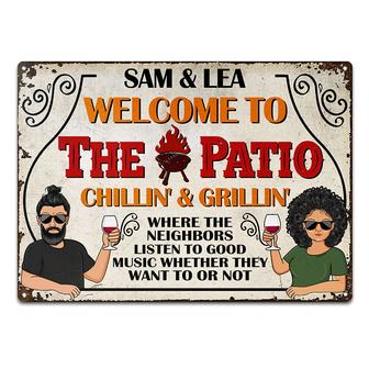 Welcome To The Patio Deck Chilling Grilling Custom Metal - Thegiftio UK