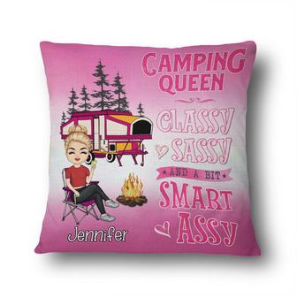 Classy Sassy Camping Personalized Pillow - Gift for Women - Thegiftio UK