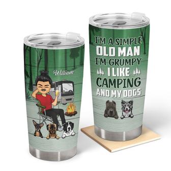 I'm Grumpy I Like Camping Dog Custom Tumbler - Gift for Men - Thegiftio UK