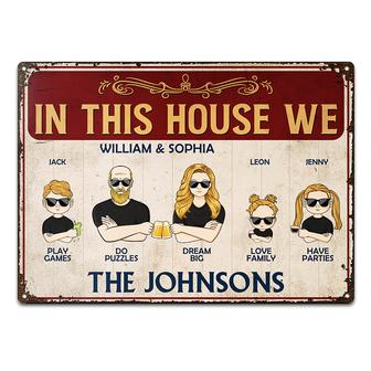 In This House Personalized Metal Sign - Gift for Family - Thegiftio UK