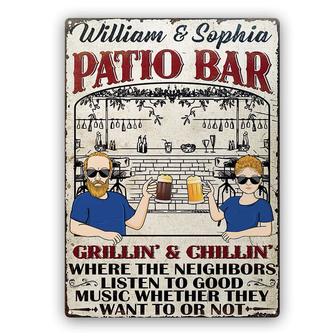 Patio Bar Listen To Good Music Custom Metal Sign - Thegiftio UK
