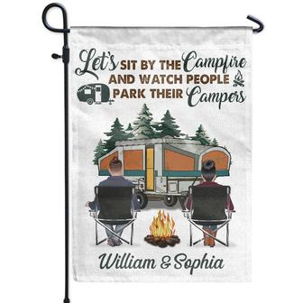 Let's Sit By The Campfire Personalized Flag - Couples Gift - Thegiftio UK