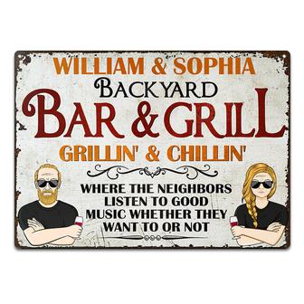 Backyard Bar & Grill Listen To Good Music Custom Metal Sign - Thegiftio UK