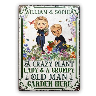A Crazy Plant Lady Grumpy Old Man Custom Metal Sign - Gift - Thegiftio UK