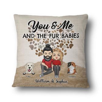 Couples You & Me And The Fur Babies Custom Pillow - Thegiftio UK
