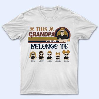 This Grandpa Belongs Custom T-Shirt - Gift for Grandpa - Thegiftio UK