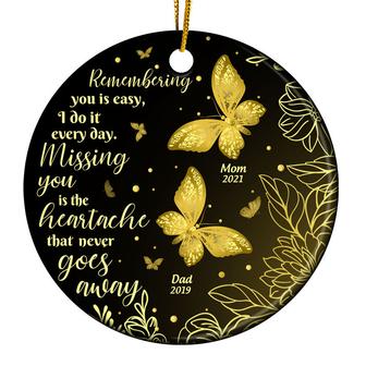 Gold Butterfly Missing You Personalized Ornament - Gift - Thegiftio UK