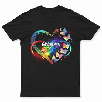 Grandma Mom Heart Infinity Butterfly Custom T-Shirt - Gift - Thegiftio UK