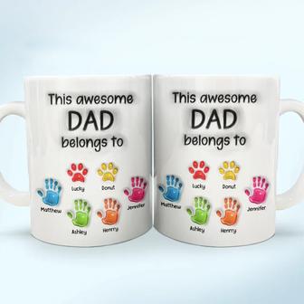 This Awesome Dad Grandpa Belongs To Custom Mug - Thegiftio UK