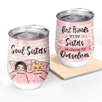Best Friends Are The Sisters Custom Wine Tumbler - Thegiftio UK