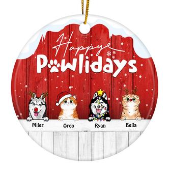 Happy Pawlidays Personalized Ornament - Gift for Pet Lovers - Thegiftio UK