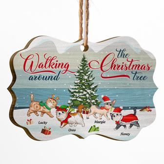 Walking Around The Christmas Tree Custom Ornament - Cat Gift - Thegiftio UK