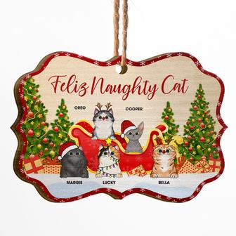 Feliz Naughty Cat Personalized Ornament - Gift for Cat Lover - Thegiftio UK