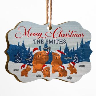 Merry Christmas Bear Family Personalized Ornament - Gift - Thegiftio UK
