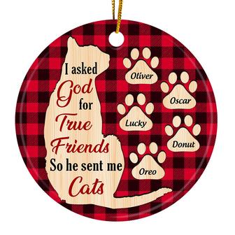 God Sent Me Cats Personalized Ornament - Gift for Cat Lovers - Thegiftio UK