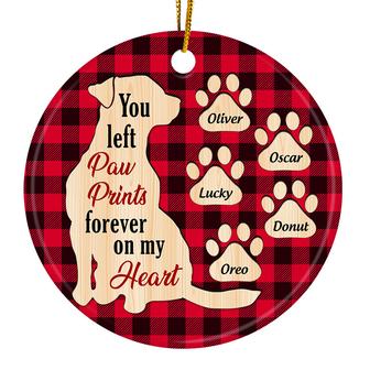 You Left Pawprints Forever Custom Ornament - Dog Lovers Gift - Thegiftio UK