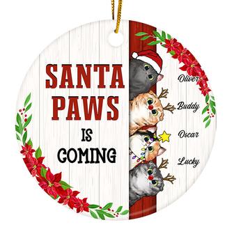Santa Paws Is Coming Custom Ornament - Gift for Cat Lovers - Thegiftio UK