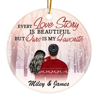 Love Story Ours Is My Favorite Custom Ornament - Couple Gift - Thegiftio UK