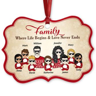 Family Where Life Begins Love Never Ends Custom Ornament - Thegiftio UK