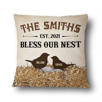 Family Bird Bless Our Nest Personalized Pillow - Family Gift - Thegiftio UK