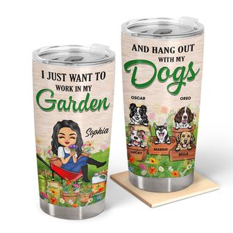 Chibi Girls Work In Garden Custom Tumbler - Dog Lovers Gift - Thegiftio UK