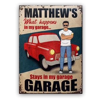 What Happens In My Garage Custom Metal Sign - Gift for Dad - Thegiftio UK