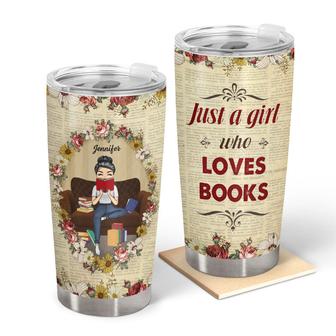Reading Girl Who Loves Books Personalized Tumbler - Thegiftio UK