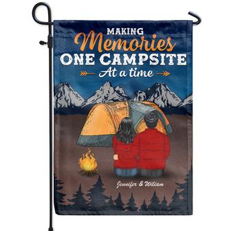 Camping Couple Making Memories Custom Flag - Couples Gift - Thegiftio UK