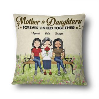 Mother & Daughters Forever Linked Together Custom Pillow - Thegiftio UK