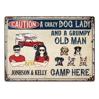 A Crazy Dog Lady And A Grumpy Old Man Personalized Metal - Thegiftio UK