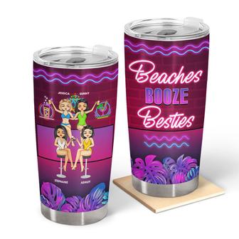 Chibi Girl Beaches Booze Besties Custom Tumbler - Thegiftio UK