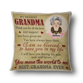Grandma You Mean The World Custom Pillow - Gift for Mother - Thegiftio UK